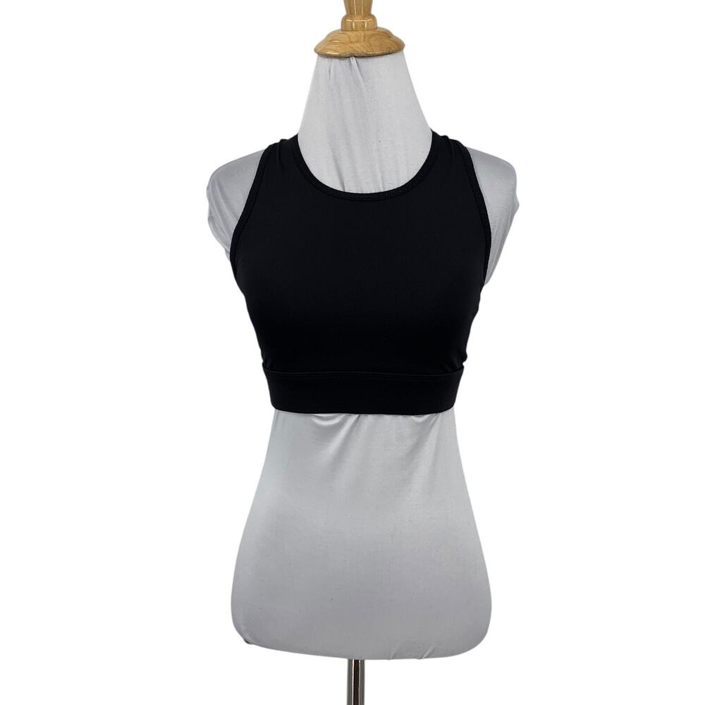 Fabletics Sports Bra Women XS Extra Small Black Trinity High Impact Padded‎